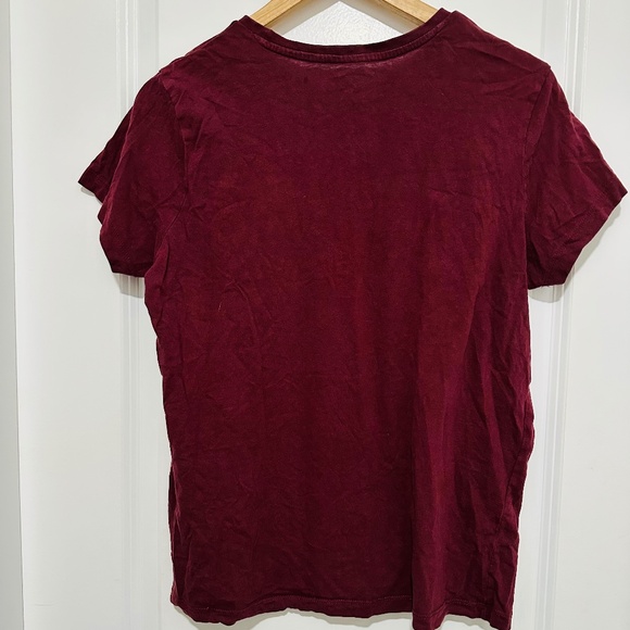 Aeropostale | Burgundy Crew Neck Short Sleeve Tee 100% Cotton | Women’s Large - Picture 5 of 6